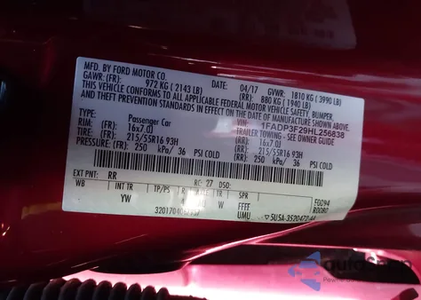 2017 Ford Focus Se from USA, damaged, VIN 1FADP3F29HL256838
